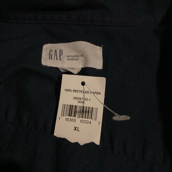 Men’s navy blue gap long sleeve casual x large dress shirt - Picture 5 of 6